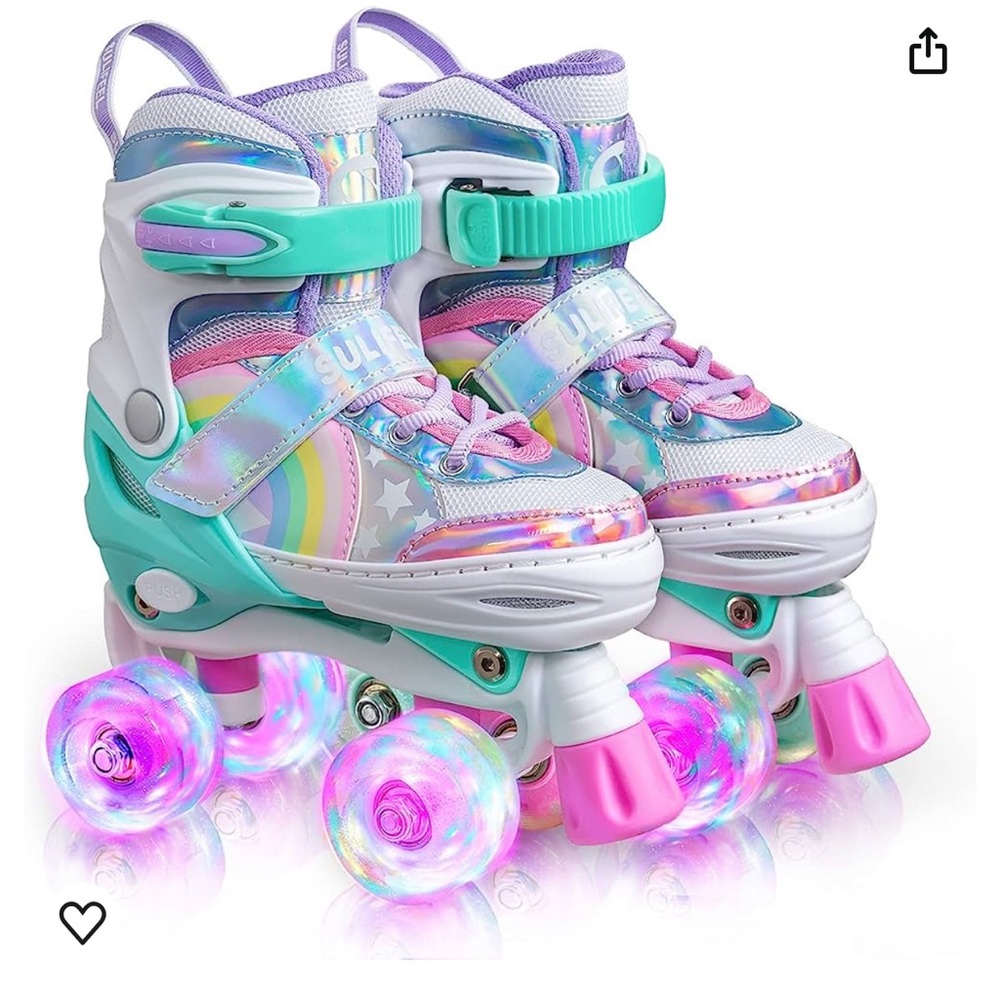 Rainbow Unicorn Adjustable Roller Skates for Kids
